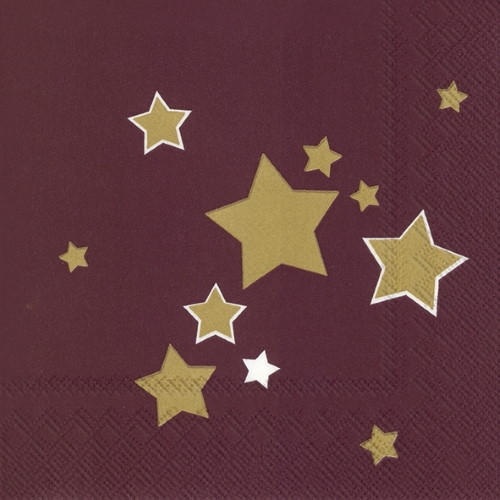 Ihr Serviette Shiny Stars bordeaux 33 x 33 cm