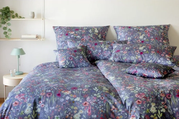 Elegante Jersey Bettwäsche Mix-Up Jersey Rauchblau 135 x 200 cm
