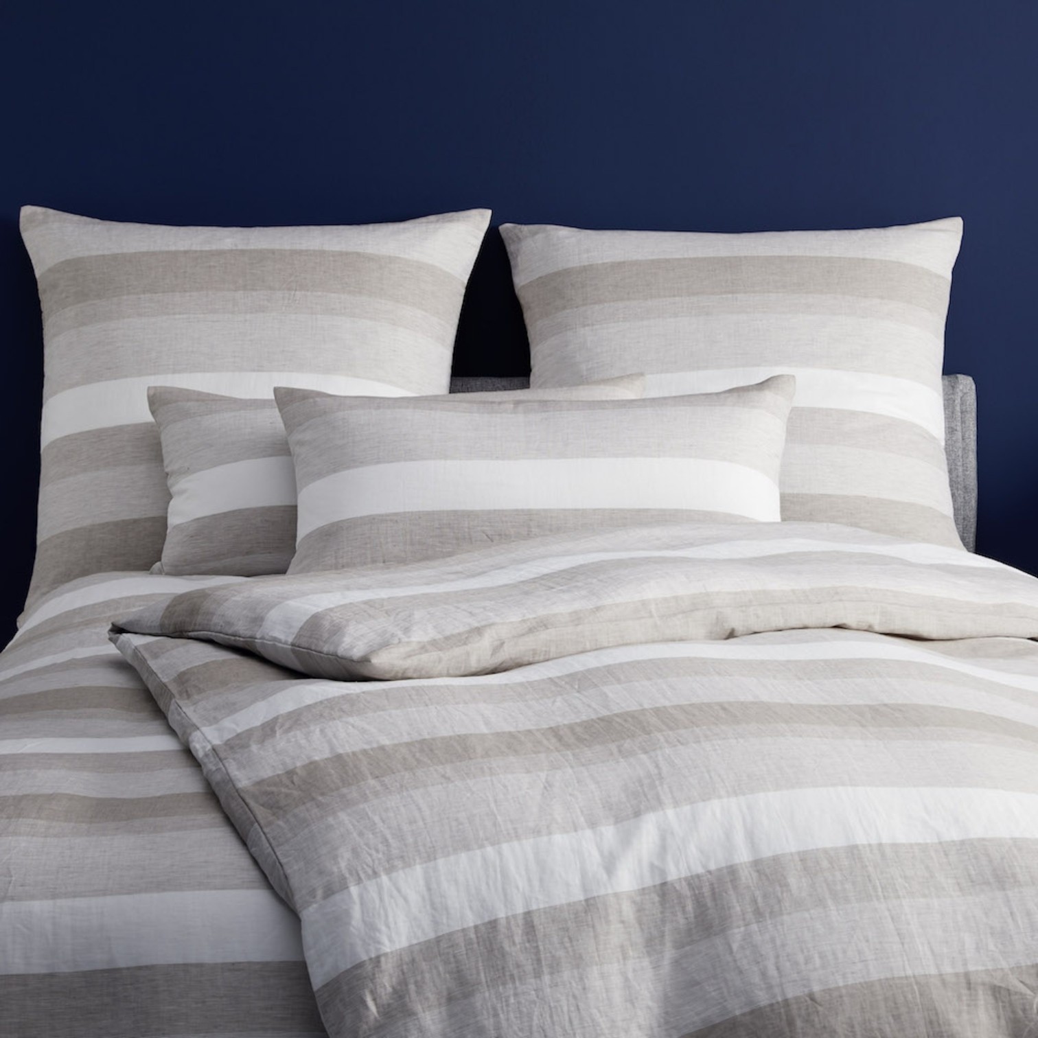 Elegante Halbleinen Bettwäsche Delight Sand 155 x 220 cm