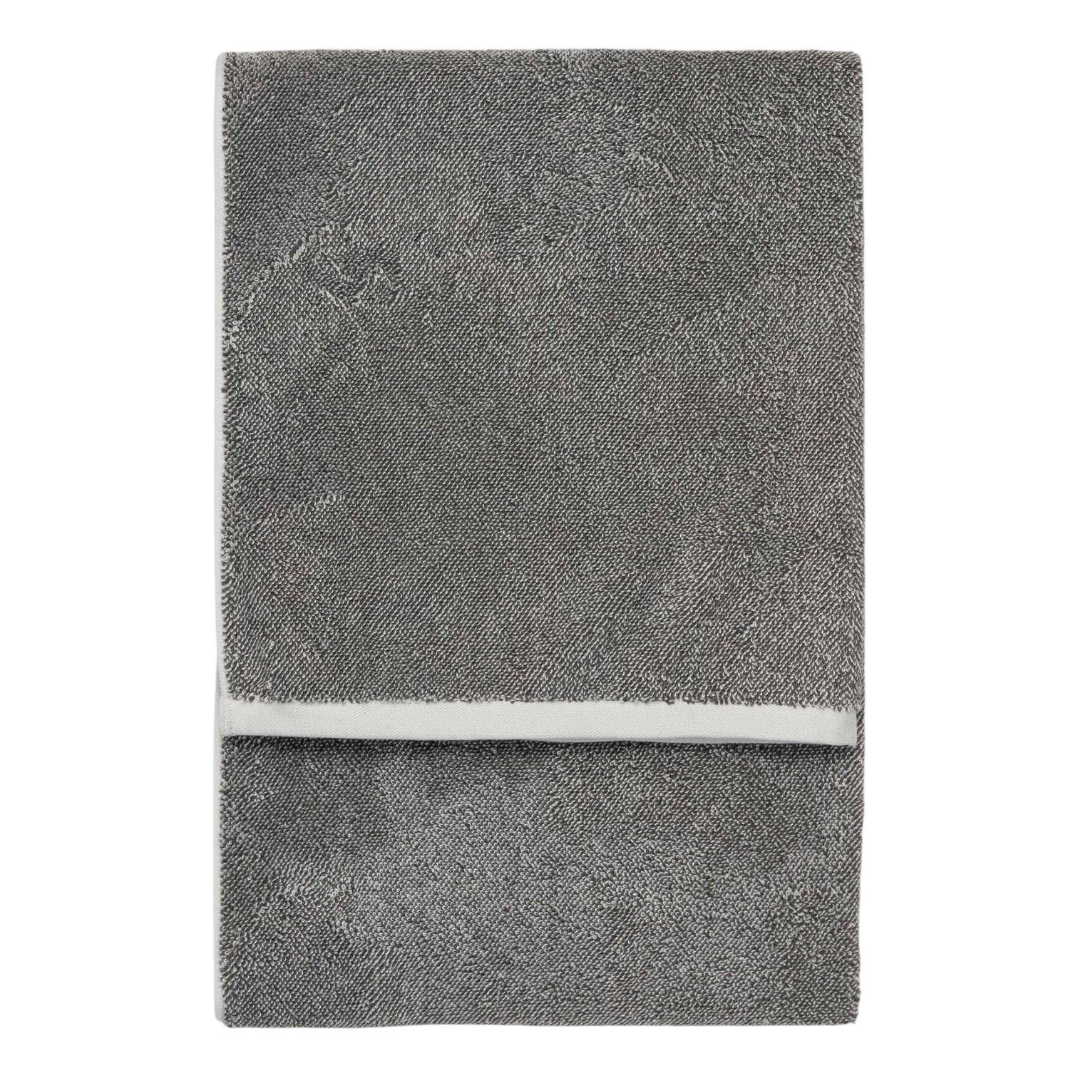 MARC O’POLO Timeless Melange Duschtuch Anthracite 70x140 cm gefaltet aus Bio-Baumwolle mit strukturierter Oberfläche