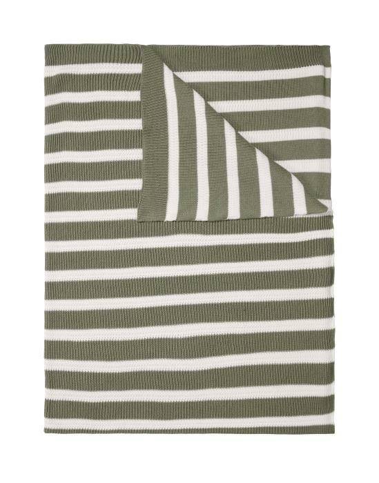 Marc O'Polo Plaid Structure Knit Garden Green 130 x 170 cm